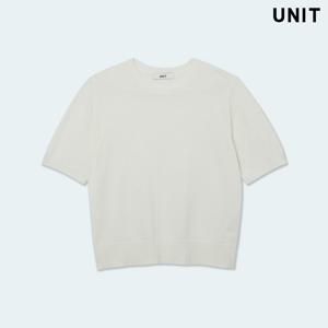 [유닛] 화이트 베네치아 니트 크루넥 풀오버 UFLKCN21CN-31