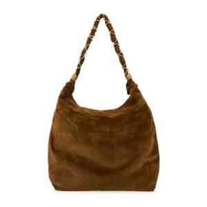 생로랑 아말리아 브레이디드 스트랩 스웨이드 쇼퍼백 8347501U8