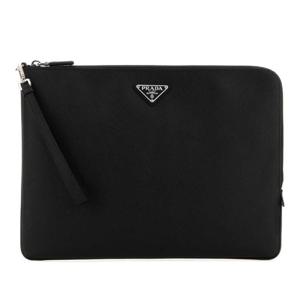 프라다 트라이앵귤러 메탈 로고 가죽 클러치 2NH023PN9 F0002