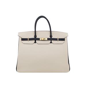 [엘러브] 에르메스 스페셜오더 벌킨40 크레/블랙 금장 6HH0124