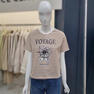 [나이스클랍]스트라이프 프린트 티셔츠 A262PWT303_DG_DG