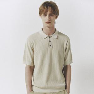 [지오다노] 남자 봄 여름 가을 립 스티치 폴로넥 반팔 니트 651105