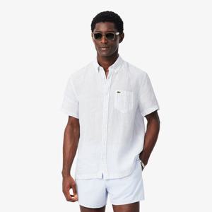 [라코스테공식] 남성 린넨 스트라이프 반팔 셔츠 CH8061-56G 29I