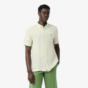 [라코스테공식] 남성 린넨 스트라이프 반팔 셔츠 CH8061-56G 374