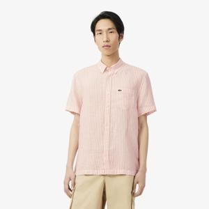 [라코스테공식] 남성 린넨 스트라이프 반팔 셔츠 CH8061-56G TIM