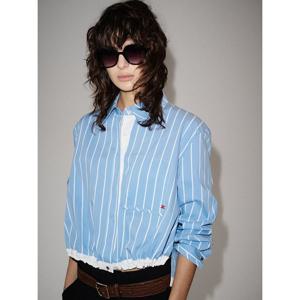 [아이잗컬렉션(피)]리니어 블록 레이어 블라우스 CS5A0BL551