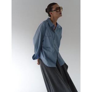 [아이잗컬렉션(피)]시그니처 레터링 코튼 체크 셔츠 CS4A0BL431