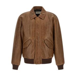 생로랑 가죽 자켓 798521YCSX22800 Brown