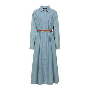 [레코브][레코브] 벨티드 데님 카라 원피스(LC41D4DO002B)