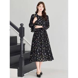 [모리스커밍홈]플라워 셔링 스트링 롱원피스_M2603OP029A