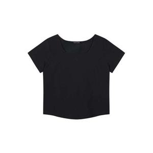 플라스틱아일랜드  (PS2CH402) 스퀘어넥 절개 크롭 티셔츠