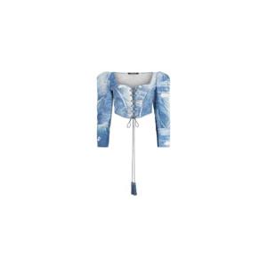 26 SS 로베르토 카발리 패치워크 이펙트 코르셋 탑 WQJ404DAR71 TP452082477