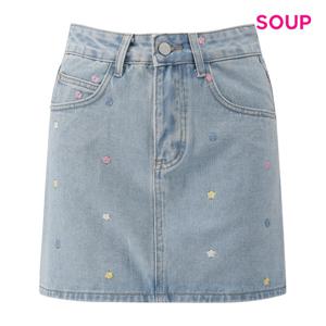 SOUP  꽃 자수 포인트 데님 스커트 (S63SR03)