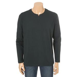 [뱅뱅]남녀공용 빅사이즈 오픈 헨리넥 긴팔 티셔츠 (BTL292)