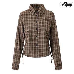 [르샵]체크 사이드 스트링 루즈핏 긴팔 셔츠 (DQ1BA016A)