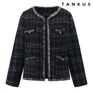 [탱커스]오픈 노카라 트위드 긴팔 하객 자켓 (TY1JK017L0)