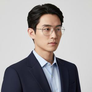 몽블랑  안경테 MB0077O 001 보잉 반무테 메탈   안경