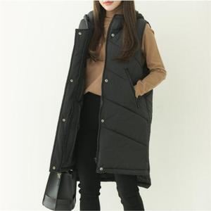 [강물처럼]빅사이즈사랑해요 G018L111 니트후드패딩롱베스트 BN