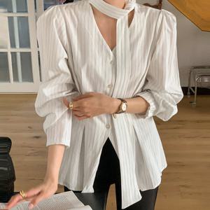 [드넬][드넬]타이줄지블라우스DWB61161A