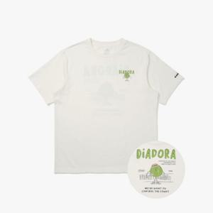 디아도라반팔티 AQS D5221LRS65OWH 테니스볼 그래픽 반팔 티셔츠 OFF WHITE