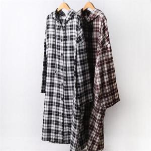 [강물처럼]빅사이즈사랑해요 F523L110 체크버튼후드롱점퍼 RA (7