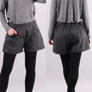 [강물처럼]빅사이즈사랑해요 3473L110 뒷밴딩 모직 반바지 WW (7