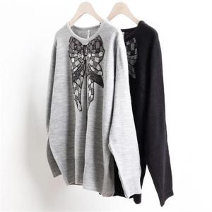 [강물처럼]빅사이즈사랑해요 1393L110 리본 스팽글 니트 MN (761