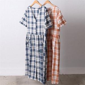 [강물처럼]빅사이즈사랑해요 D687L106 체크홀리포켓롱원피스 CH