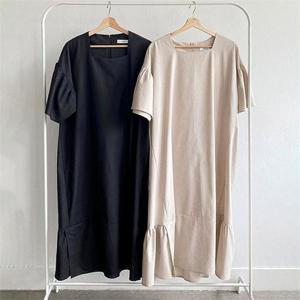 [강물처럼]빅사이즈사랑해요 E355L106 캔들린넨셔링롱원피스 TM