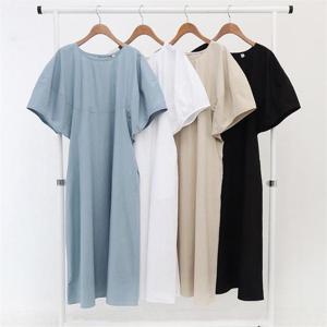 [강물처럼]빅사이즈사랑해요 E235L105 심플퍼프가오리원피스 GG