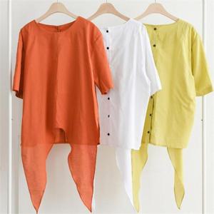 [강물처럼]빅사이즈사랑해요 9752L105 유니크타이드블라우스 TM