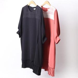 [강물처럼]빅사이즈사랑해요 D438L105 셔링8부플리츠원피스 IR (