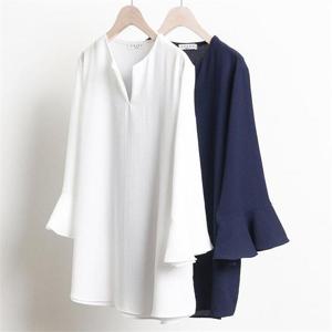 [강물처럼]빅사이즈사랑해요 w040L104 심플 프릴트임블라우스 RD