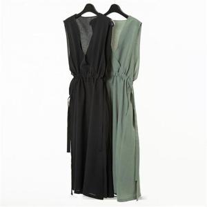 [강물처럼]빅사이즈사랑해요 9985L104 랩 벨티드 나시원피스 CM