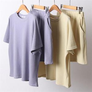 [강물처럼]빅사이즈사랑해요 D313L104 와플라운드넥홈세트 LY (6