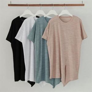 [강물처럼]빅사이즈사랑해요 9776L104 엠보슬럽 슬릿 반팔 EM (6