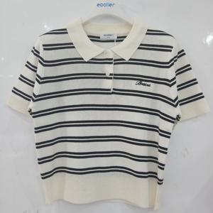 [에꼴리에][모다부평]스트라이프 카라 니트티/26B5052IV_BP_BP