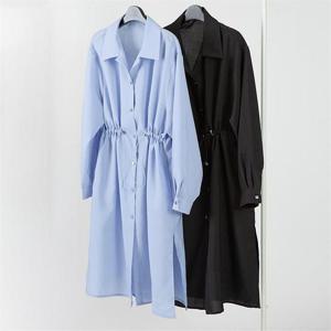 [강물처럼]빅사이즈사랑해요 E057L104 폴리스토퍼카라원피스 CM