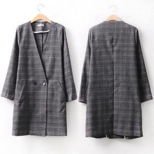 [강물처럼]빅사이즈사랑해요 9103L103 클래식체크속단추코트 BG