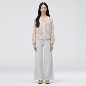 [써스데이아일랜드][여성]플라워 패턴 브이넥 블라우스(T262MBL153W)