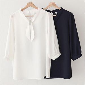 [강물처럼]빅사이즈사랑해요 E045L103 비조스팽글블라우스 DB (6