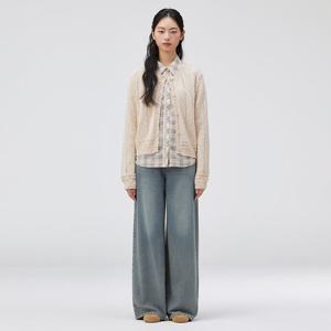 [써스데이아일랜드][여성]라운드넥 스칼럽 가디건(T262MCD135W)