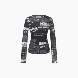 [에고이스트] [CAPSULE LINE] 시스루 프린팅 슬림핏 티셔츠 ES2CL365