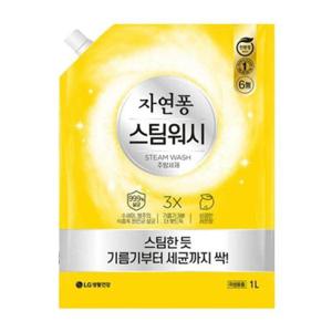 주방세제 자연퐁 스팀워시 레몬향 리필 1L