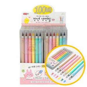 [문구] 5000 만년 색연필 6색세트 12개입 1박스-깎지말고 오래쓰는 학용품 색연필 답례품 단체선물