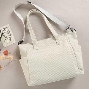 주름가방 코듀로이 소재 사이드 포켓 크로스스트랩 숄더백