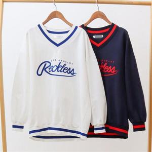 [강물처럼]빅사이즈사랑해요 C847L103 브이러스터자수맨투맨 WB