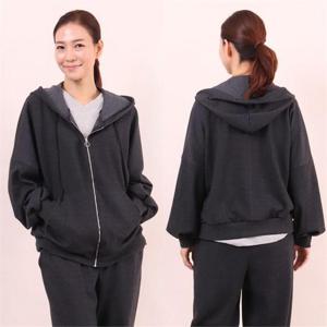 [강물처럼]빅사이즈사랑해요 6901L103 크롭 퍼프 후드 집업 WW (