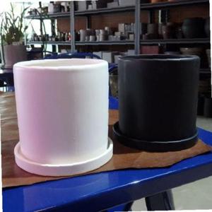 모던 도기 원형 무광(소) 화이트 13x13cm 화분 (받