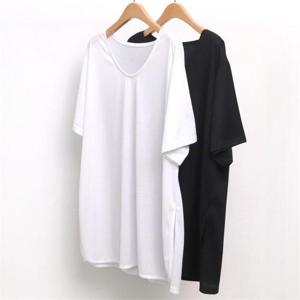 [강물처럼]빅사이즈사랑해요 5227L103 U넥 루즈 트임 반팔 WW (6